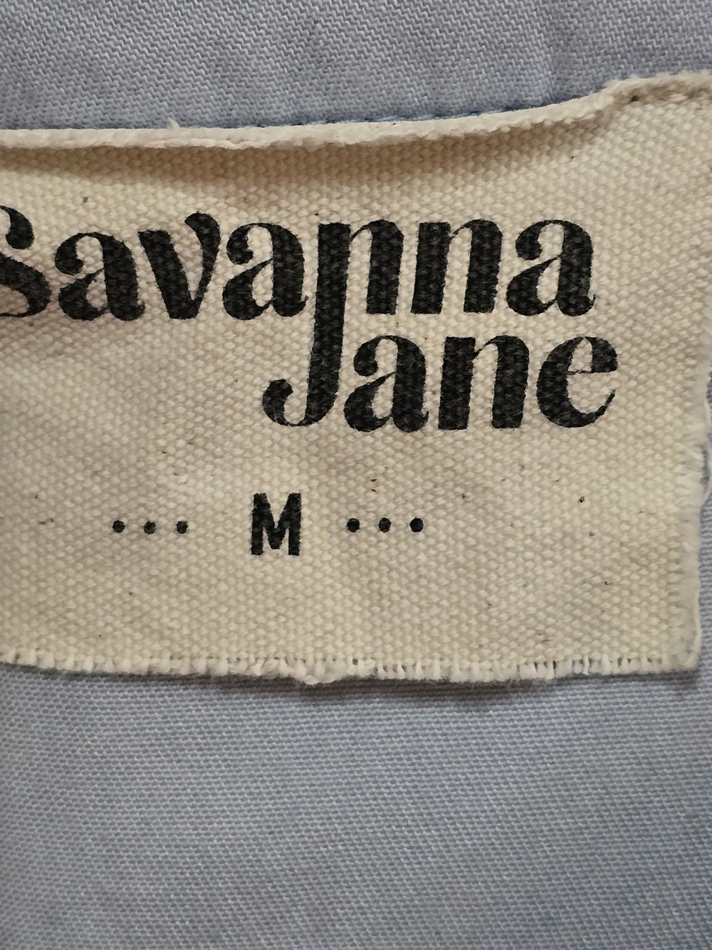 Savanna Jane Blue Blouse, Intricate Floral Embroidery, Lace-up Neckline M EUC - Picture 4 of 6
